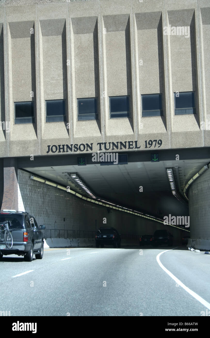 Cars entering the Eisenhower / Johnson tunnel in Summit County Colorado Stock Photo Alamy