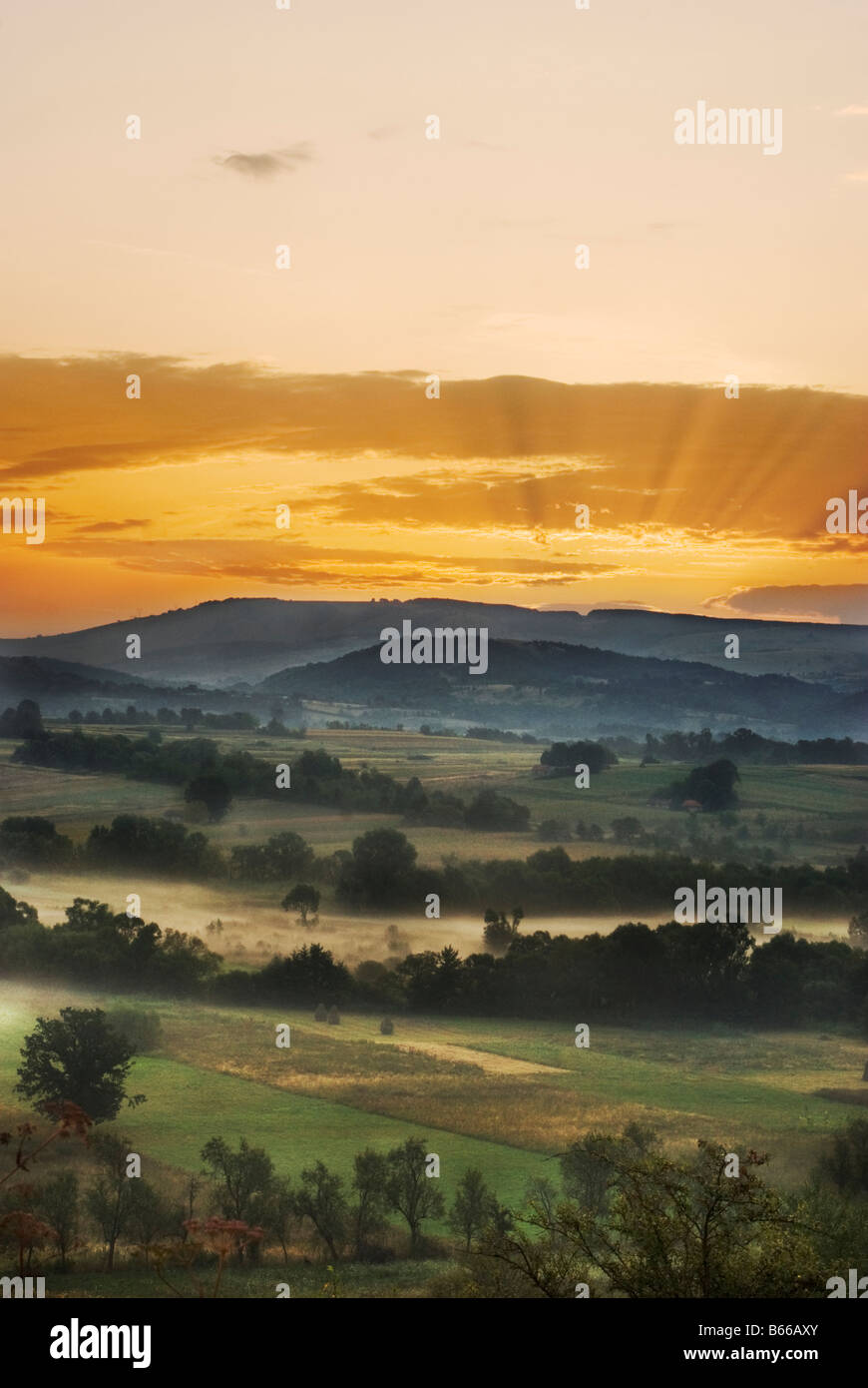 Undulating countryside in Wallachia Romania Stock Photo