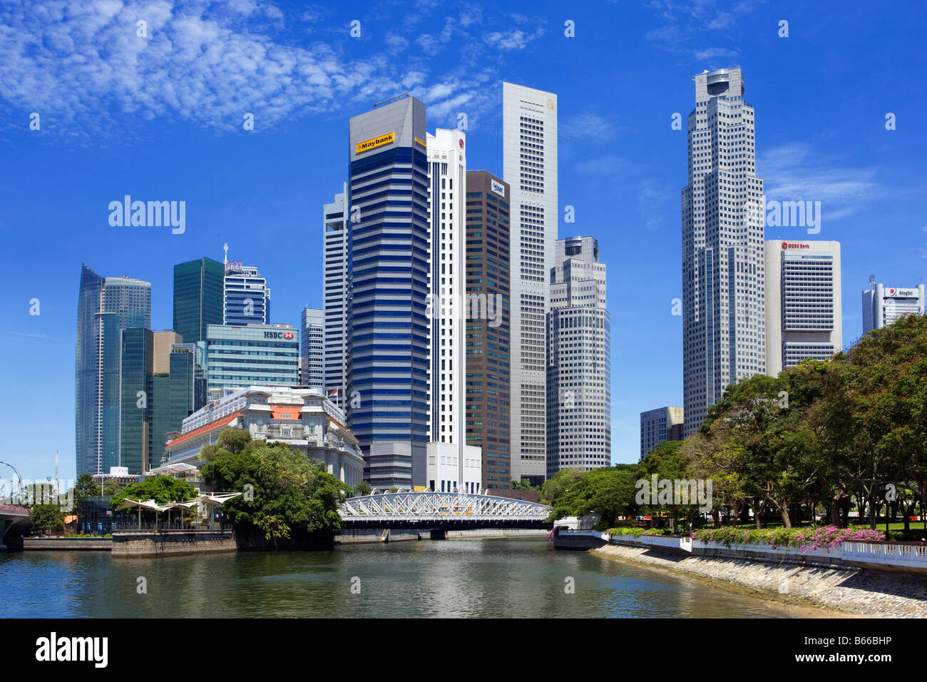 Asia Singapore Skyline Stock Photo