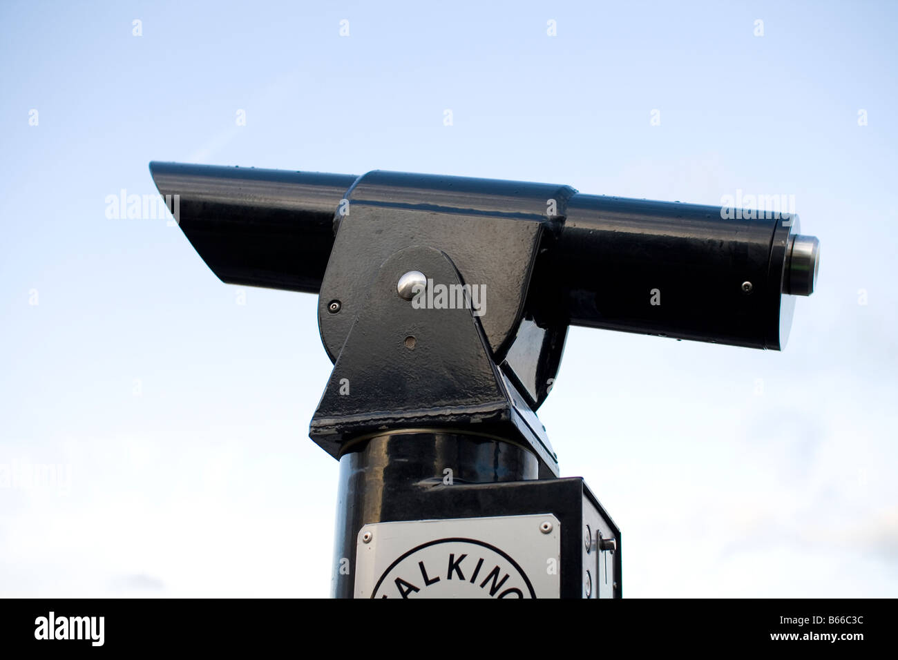 A talking telescope on the hill at Greenwich Observatory, London. Stock Photo