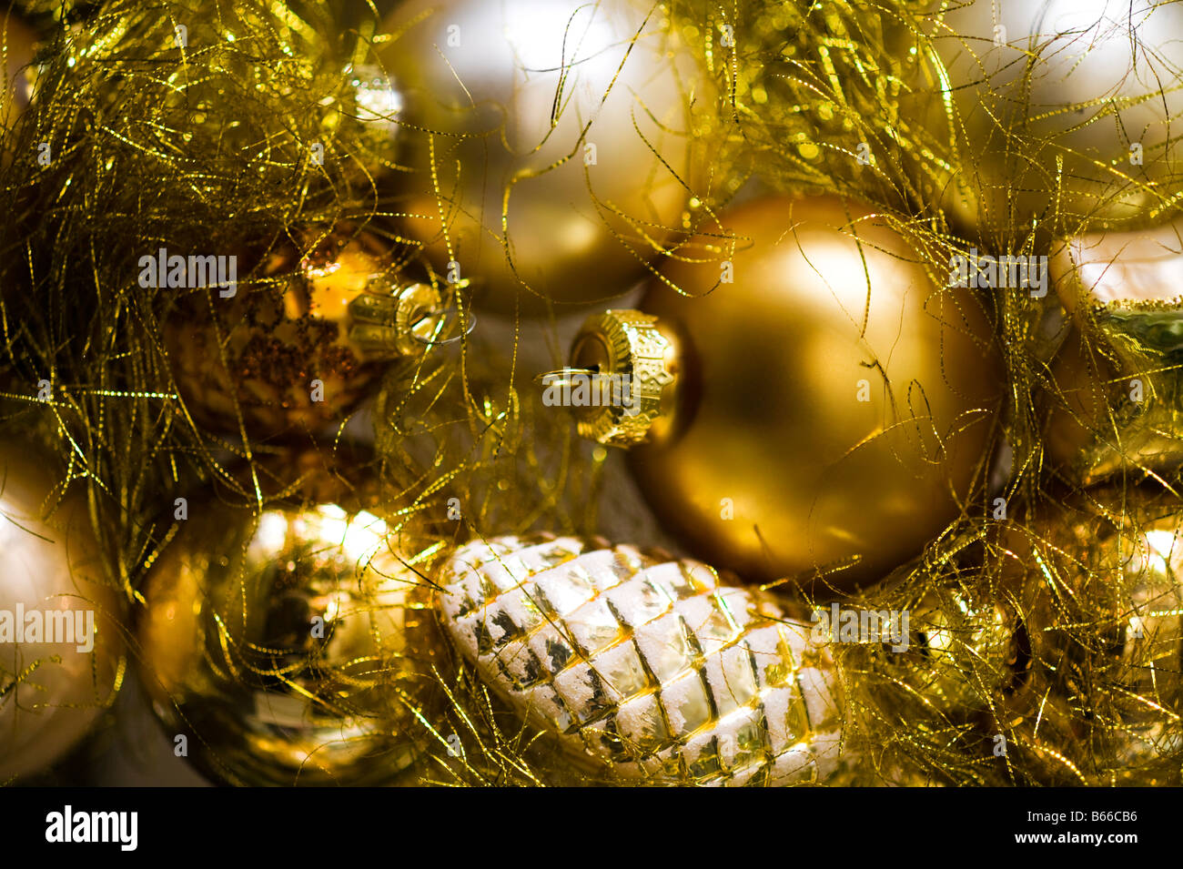 christmas decorations gold Stock Photo Alamy
