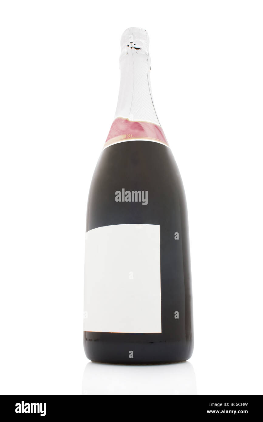 Champagne bottle isolated on a white background Stock Photo - Alamy