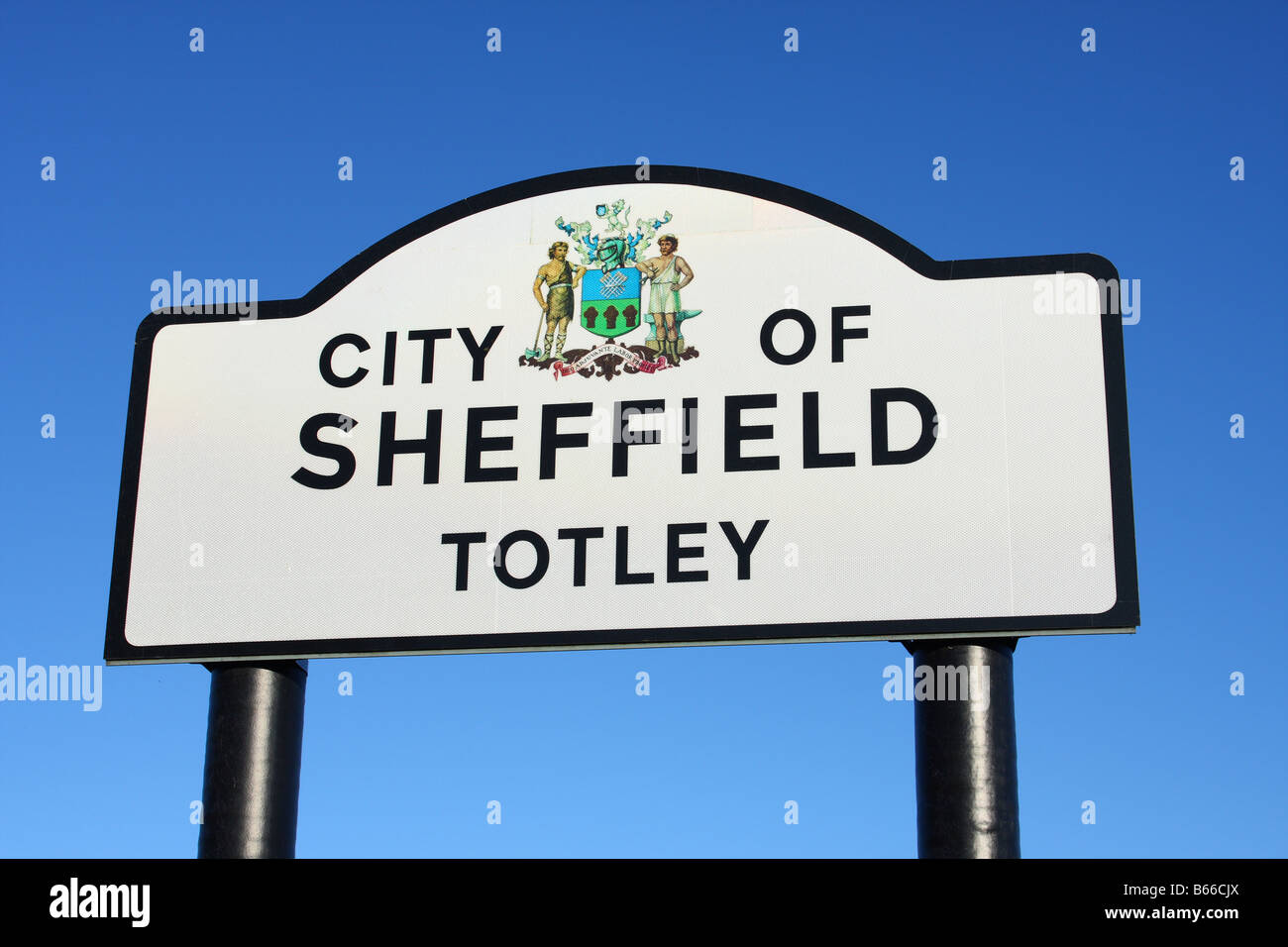 A City of Sheffield roadside sign in the suburb of Totley, Sheffield, South Yorkshire, England, U.K. Stock Photo