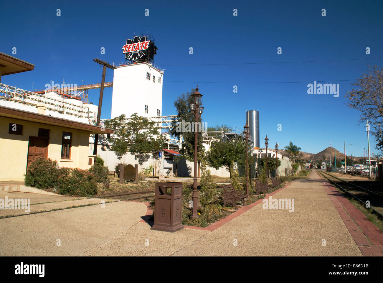 The brewery where the famous and delicious Tecate Beer is bottled in Tecate Baja California Mexico Stock Photo