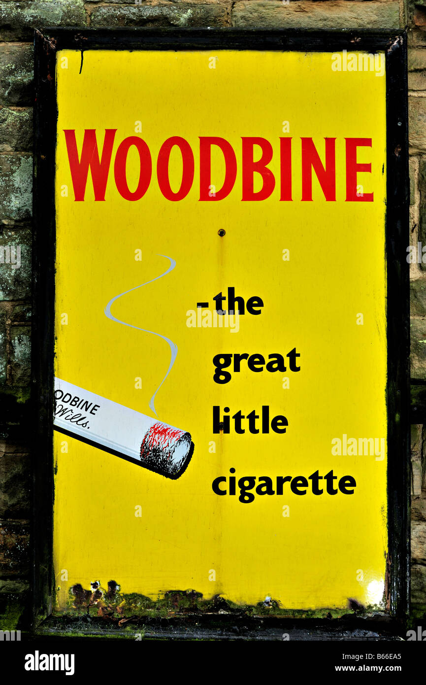 Woodbine cigarette sign Goathland Station Yorkshire UK Stock Photo