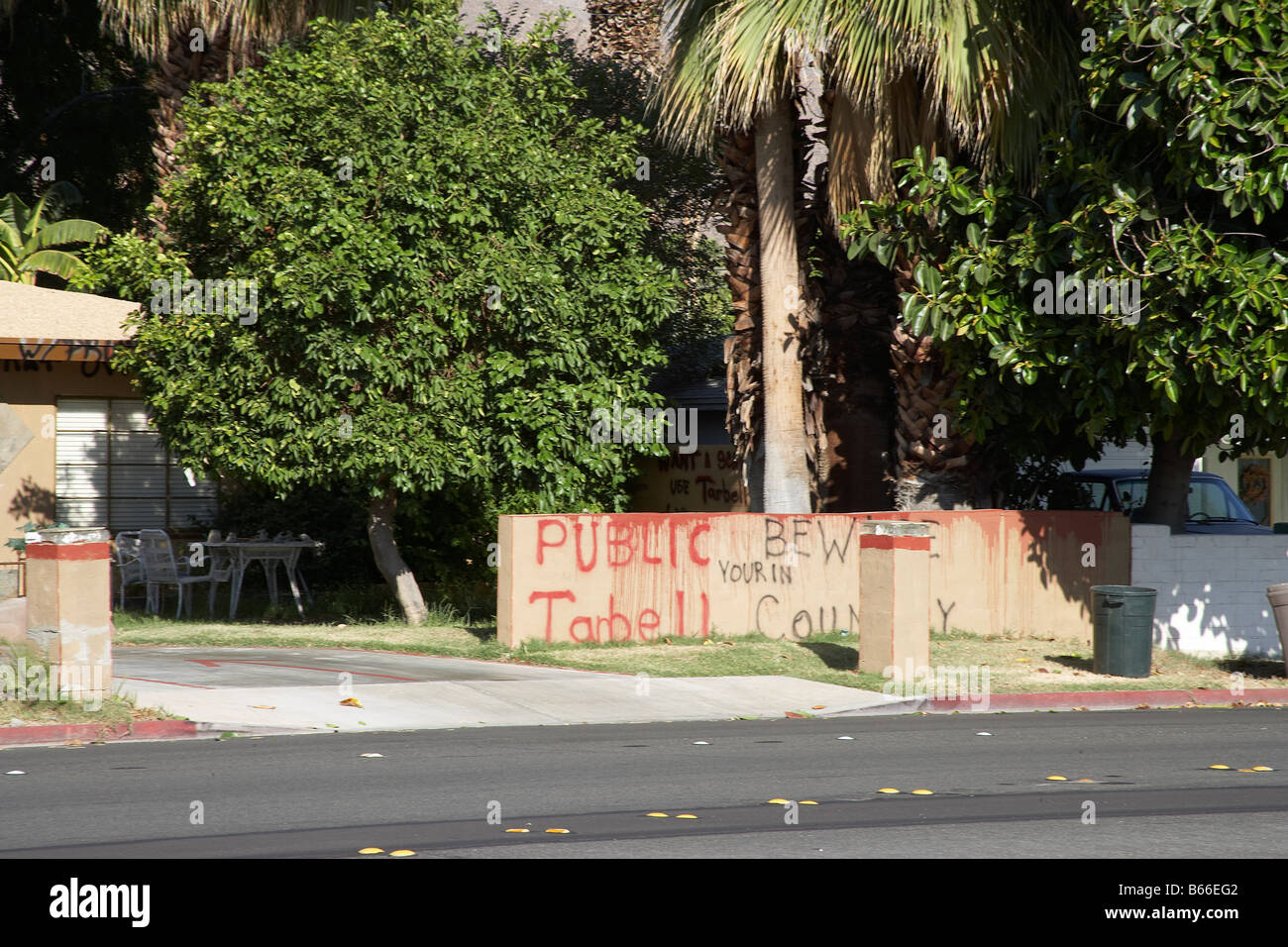 foreclose house and foreclose home with graffiti on house Stock Photo