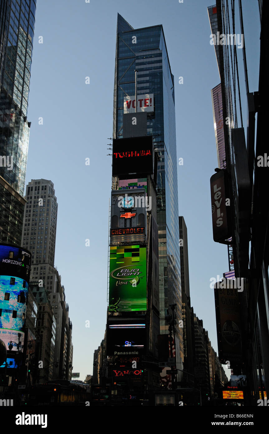 New York USA illuminated advertising billboards Stock Photo Alamy