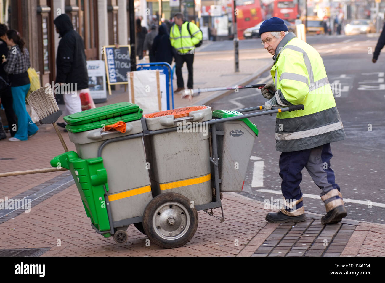 A rubbish collector in the streets of Croydon, London Stock Photo Alamy