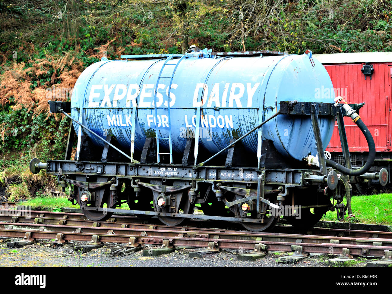 Railway Milk Tanker at Goathland Station Yorkshire UK Stock Photo Alamy