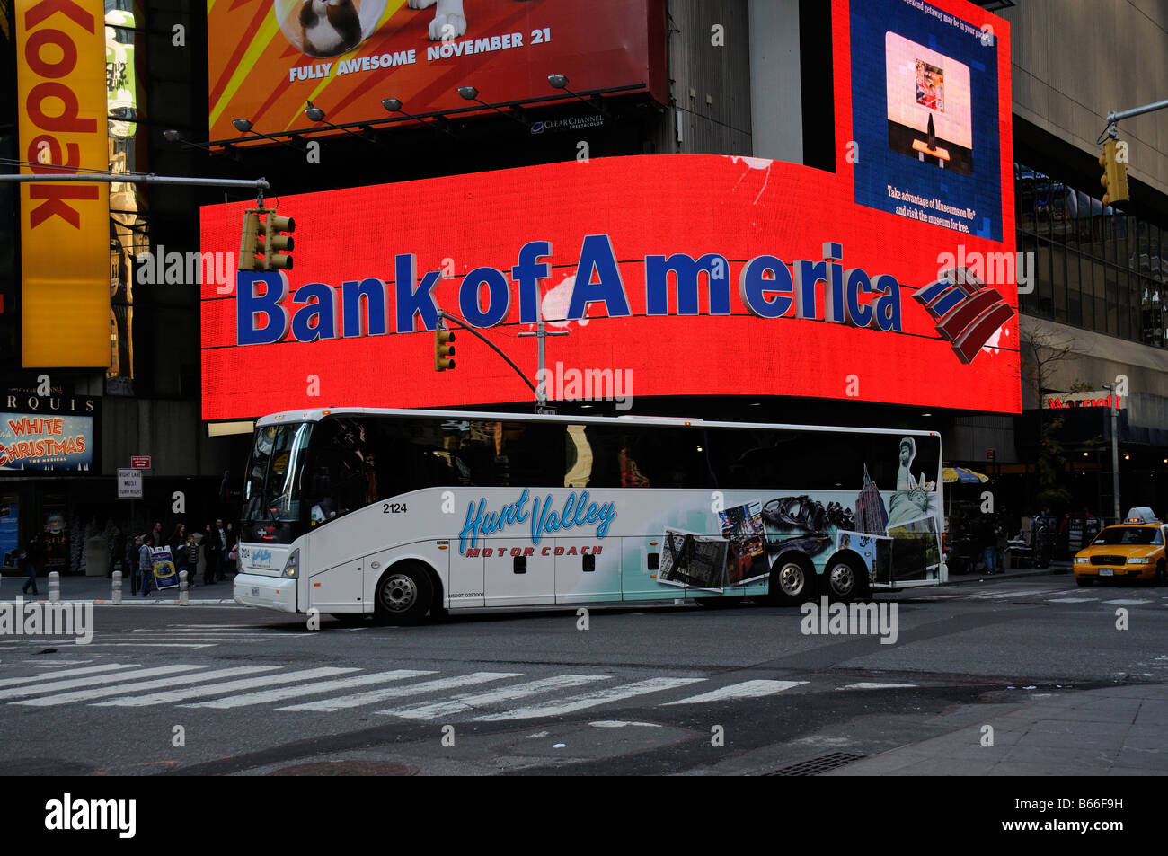 Bank of America advert in lights Broadway New York USA Stock Photo Alamy