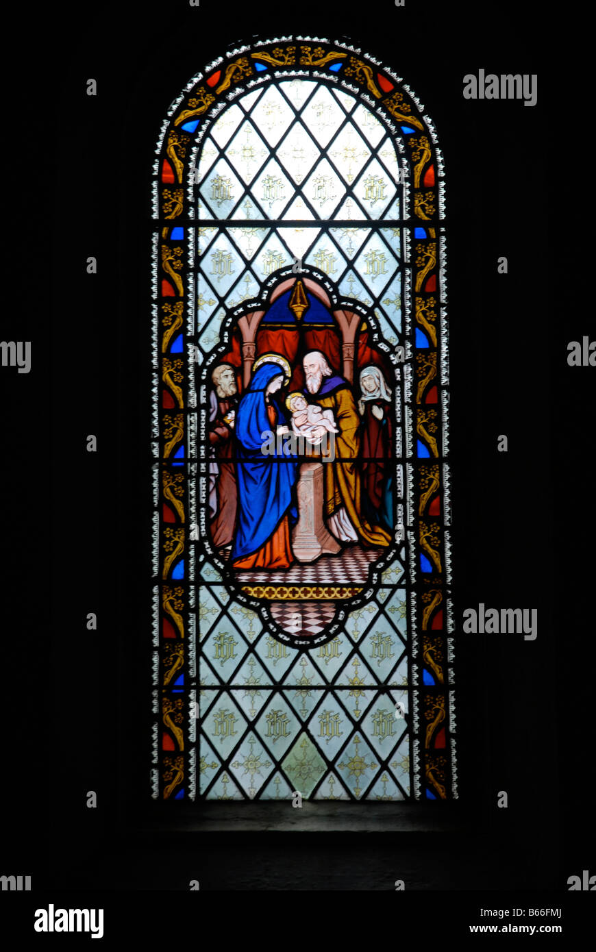 stained glass window depicting birth of Jesus, Holy Trinity Church ...