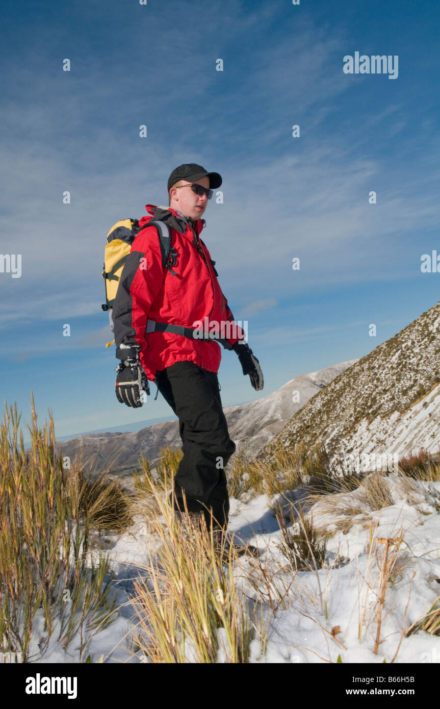 Winter hiking Stock Photo