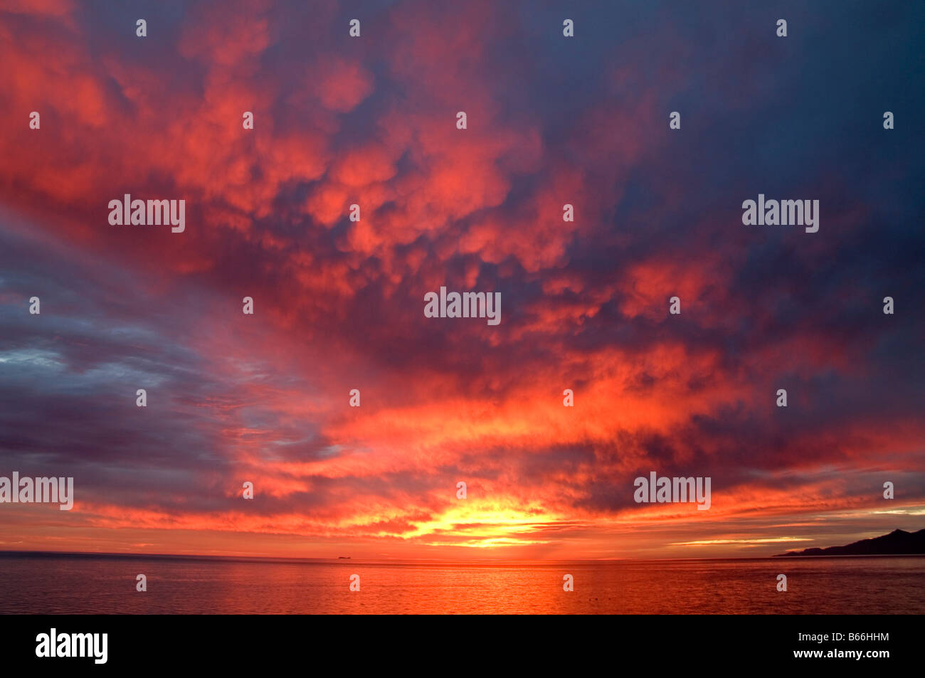 Sunset over Sea of Cortez, Mexico Stock Photo