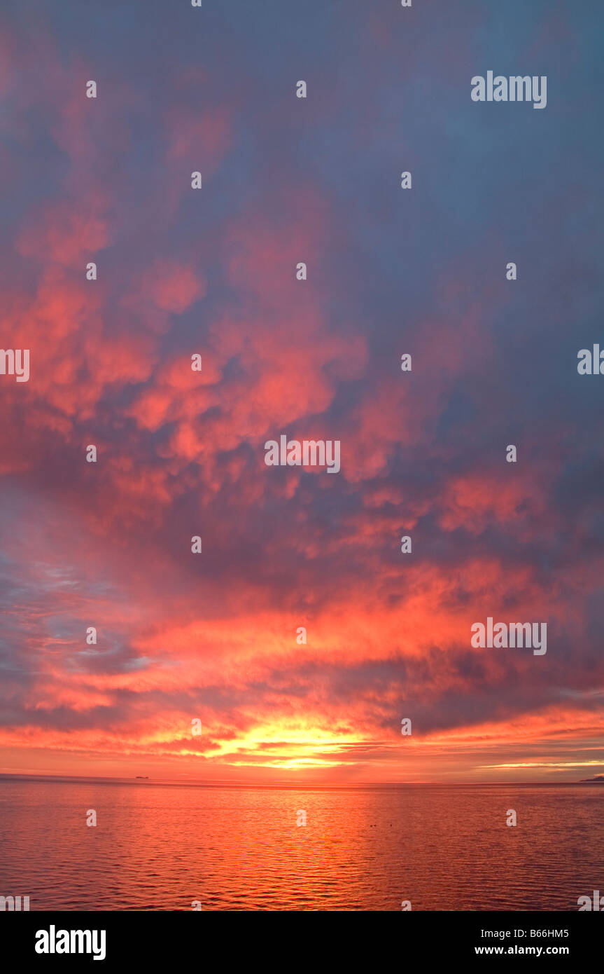 Sunset over Sea of Cortez, Mexico Stock Photo