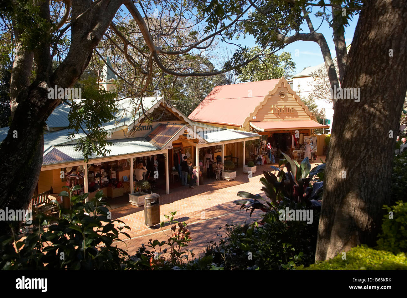 Shops Montville Inland Sunshine Coast Queensland Australia Stock Photo