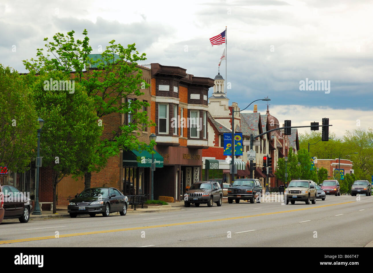 The mainstreet in the pictures and historic downtown of Libertyville, a