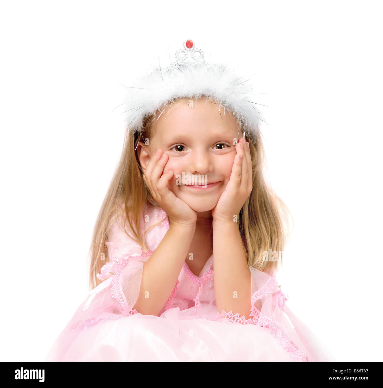 Girl in beautiful pink dress Stock Photo - Alamy