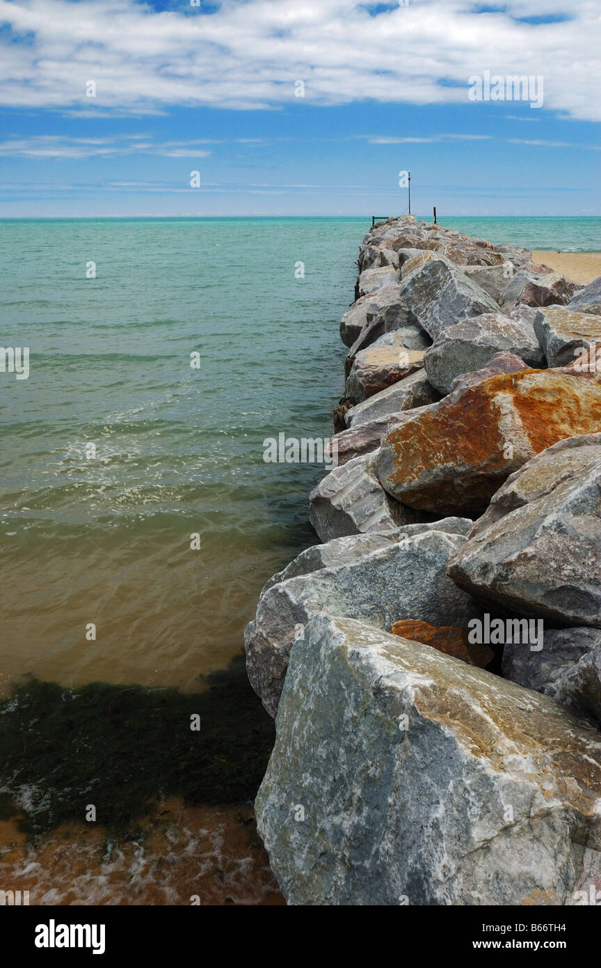 Gillson Park and Lake Michigan in Wilmette, a north suburb of Chicago, Illinois, USA. Stock Photo