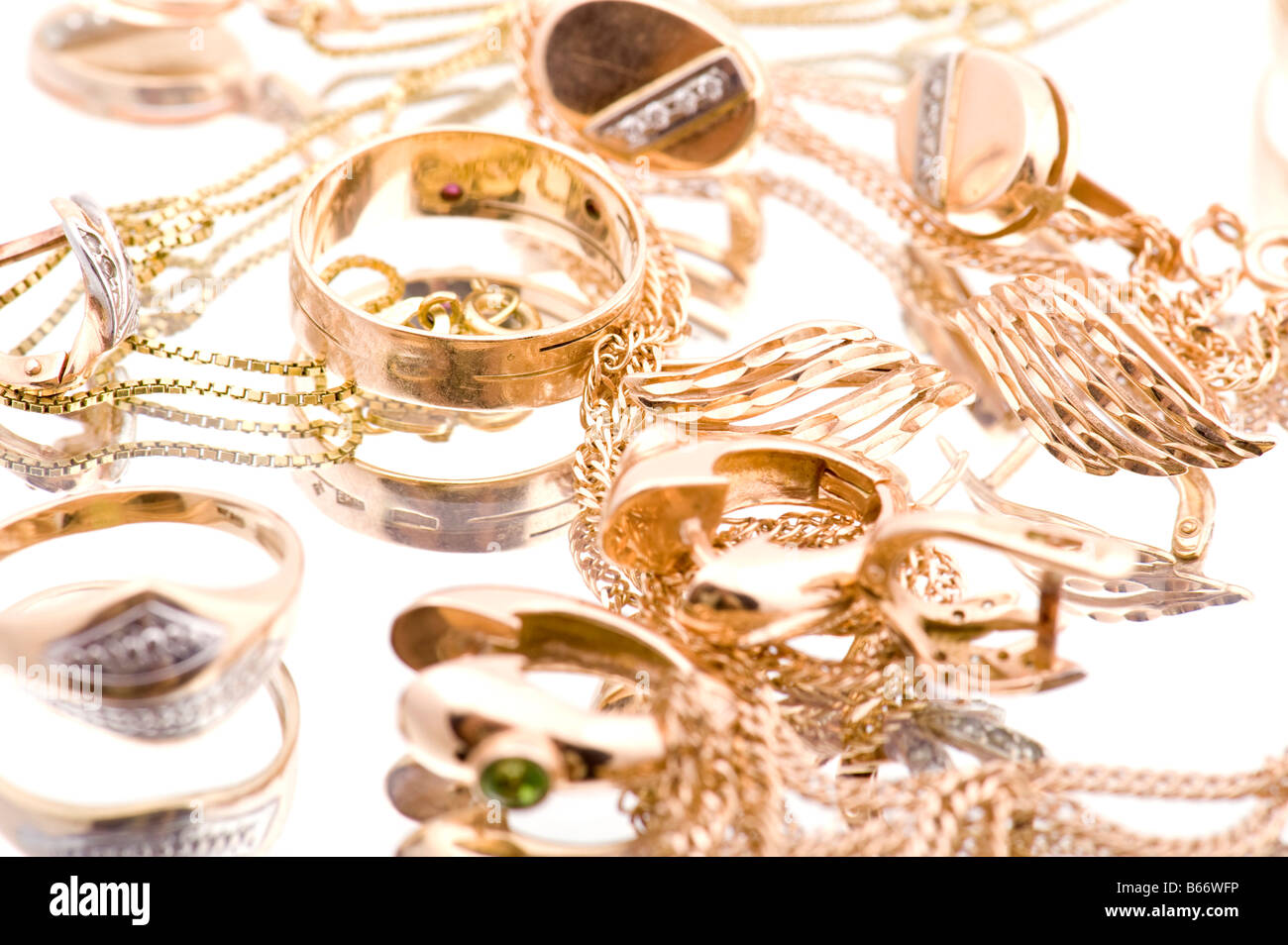 object on white Golden valuable macro Stock Photo Alamy