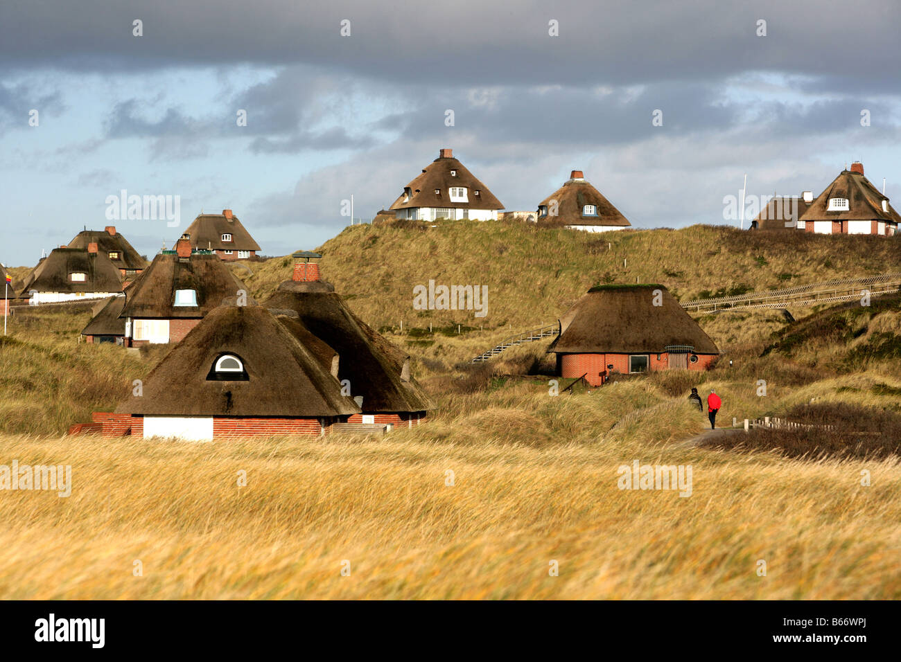 DEU, Germany : North Sea island Sylt, friesian houses in Hoernum Stock Photo