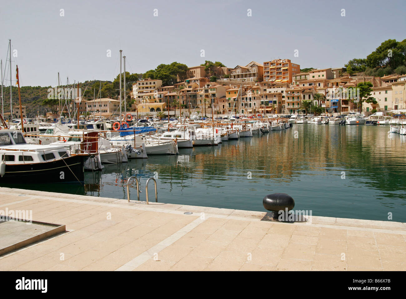 fishing boats harbour port seaport hafen mediterea Stock Photo
