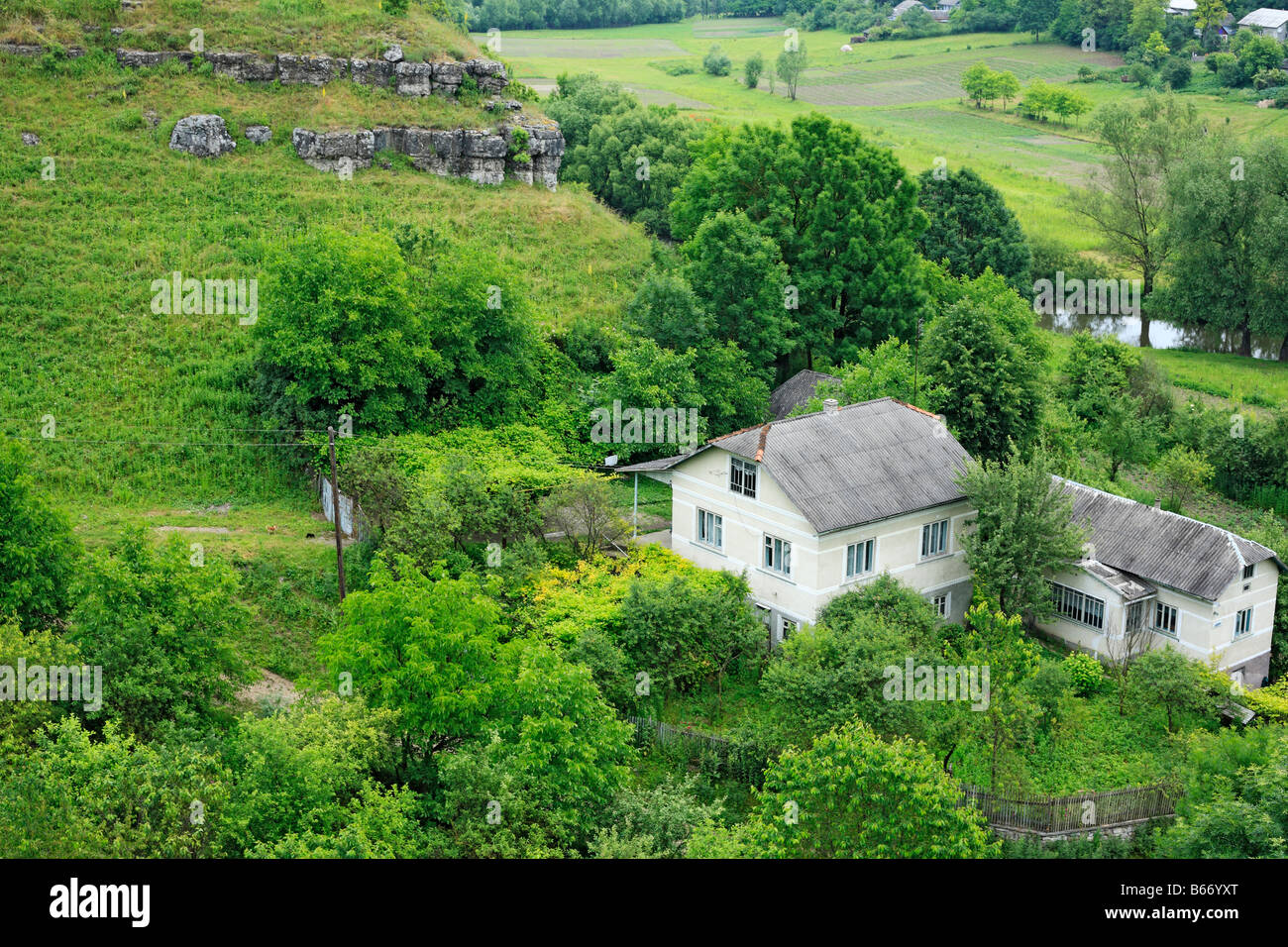 Rural landscape, Skala Podilskaya, Khmelnytskyi oblast (province), Ukraine Stock Photo