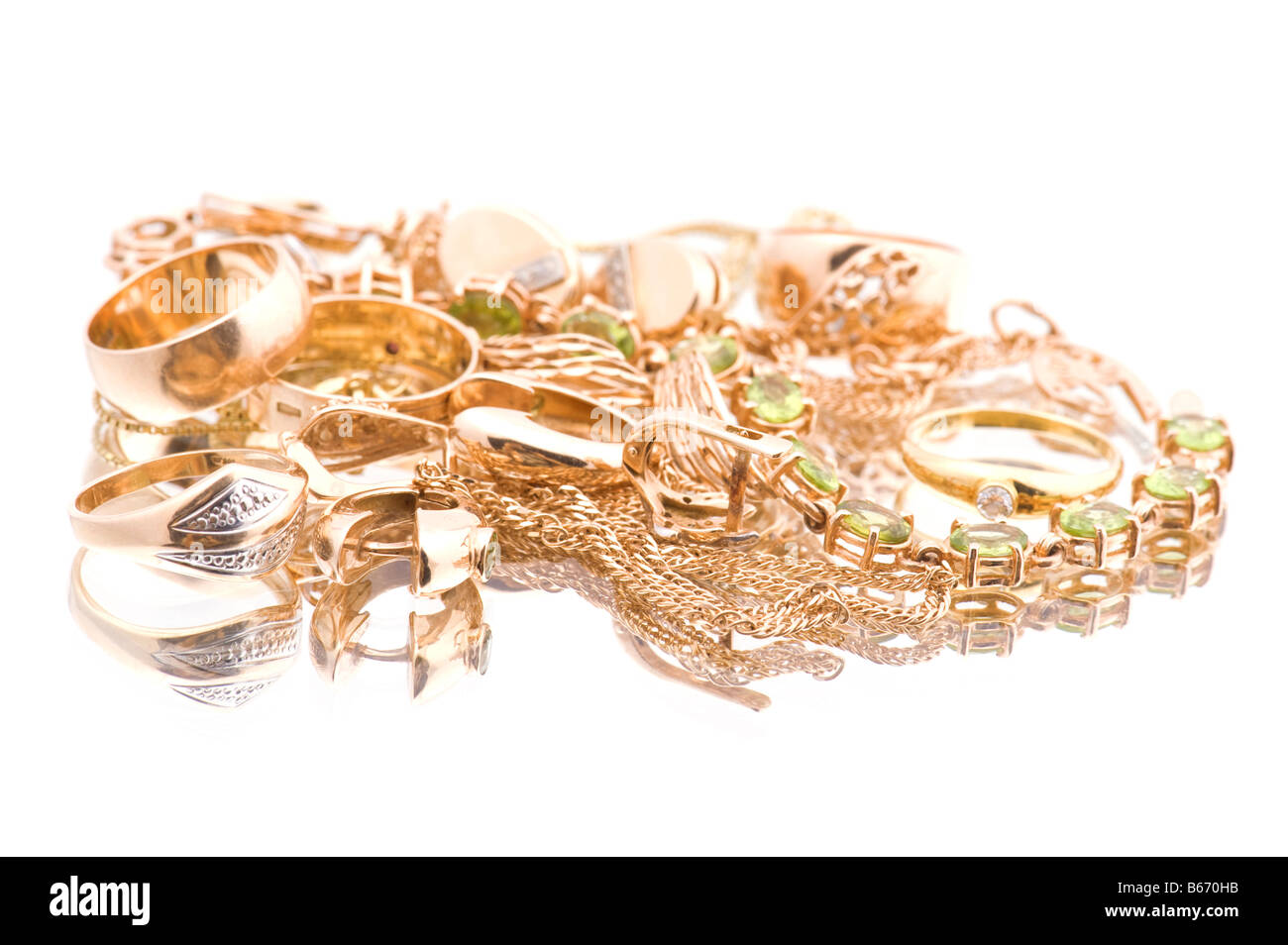 object on white Golden valuable macro Stock Photo Alamy