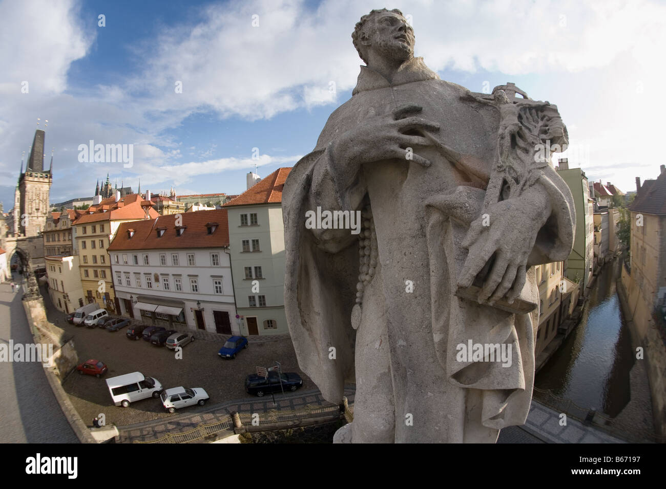 Statue on charles bridge prague Stock Photo Alamy