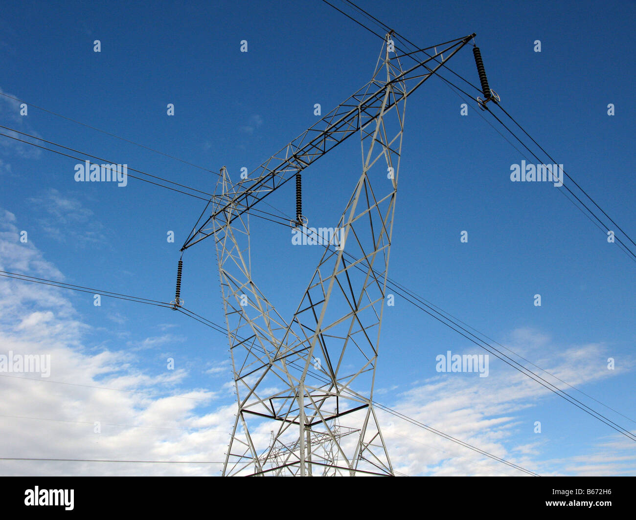 Power transmission lines Stock Photo Alamy