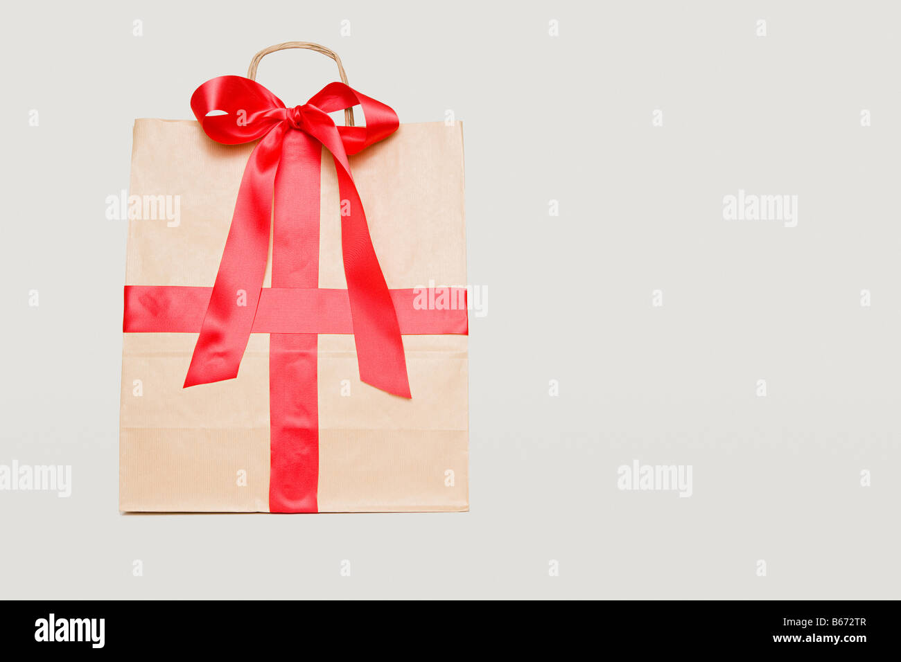 Ribbon on a paper bag Stock Photo Alamy