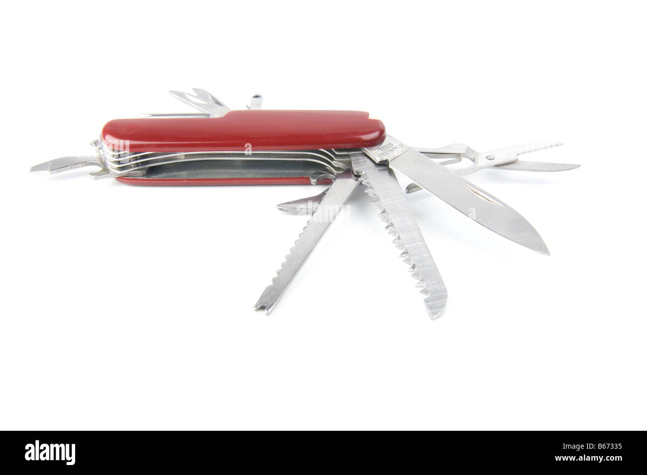 iconic pocket knife of the swiss army lots of uses for designers Stock