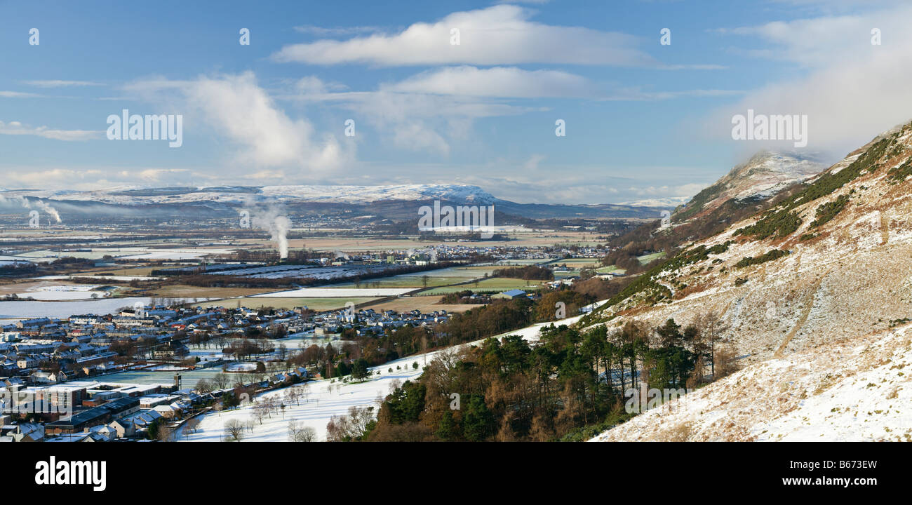 View along the Ochil escarpment from above Alva, Clackmannanshire, Scotland, UK. Stock Photo