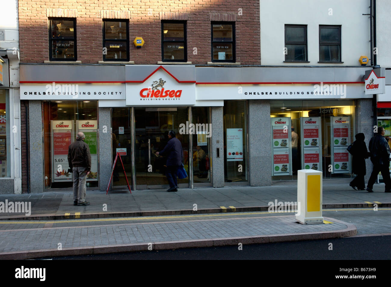 Chelsea Building Society branch entrance on Granby Street in Leicester City Stock Photo