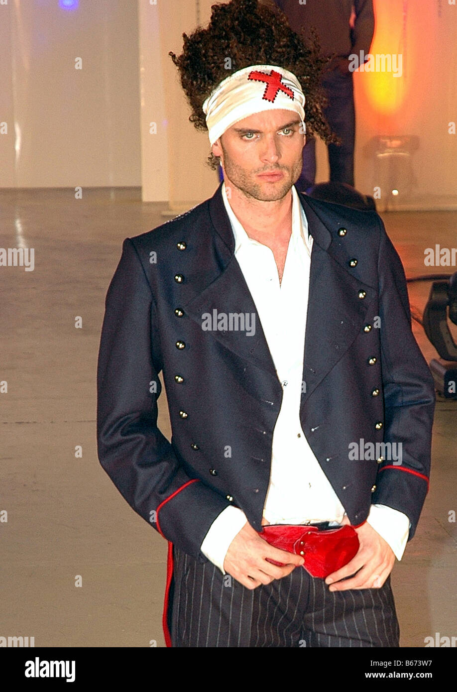 male model on london cat walk Stock Photo - Alamy