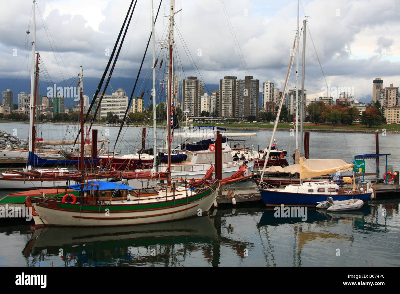 Yachts in Vancouver harbour, British Columbia Stock Photo