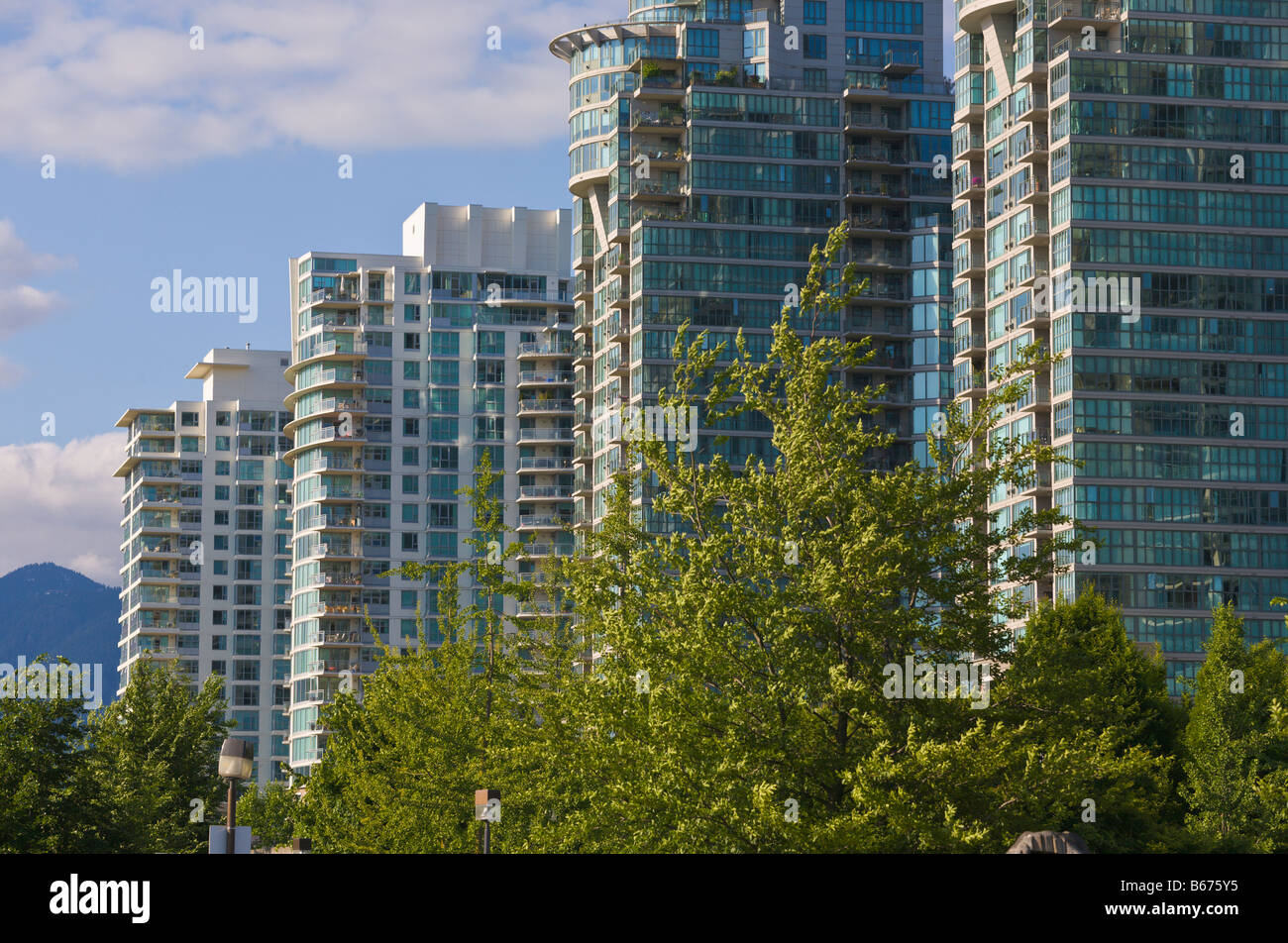 Apartment blocks Vancouver 'British Columbia' Canada Stock Photo