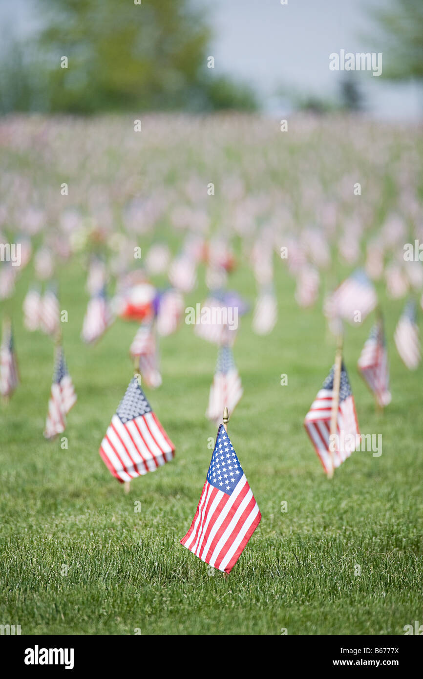 American flag in cemetery hi-res stock photography and images - Alamy