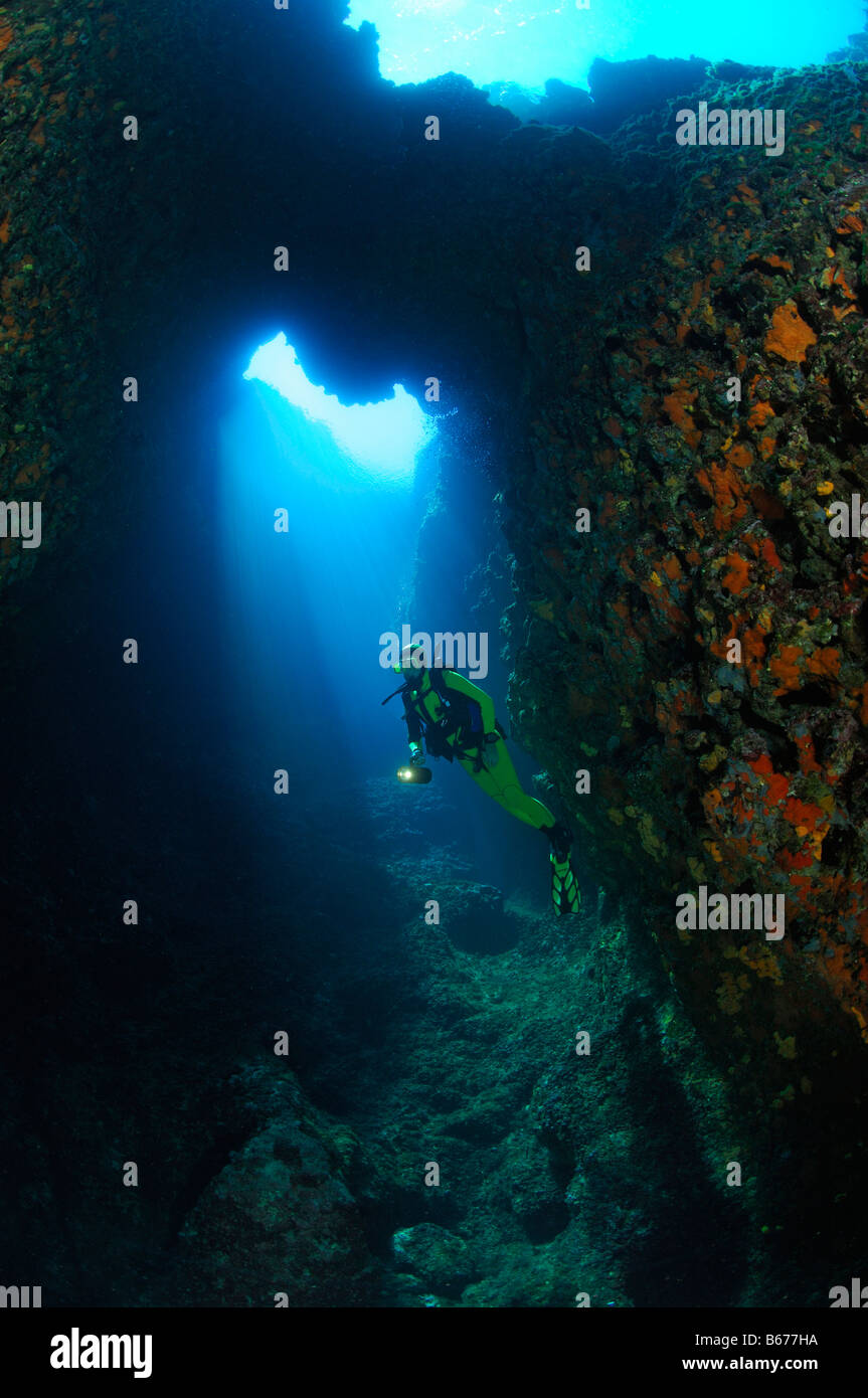 Cave and Diver Susac Island Adriatic Sea Croatia Stock Photo - Alamy