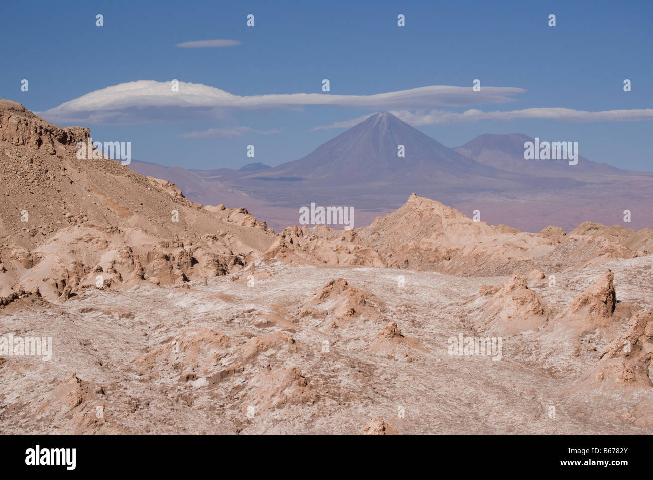 Licancabur from the Valley De Luna (Valley of the Moon), Atacama, Chile Stock Photo