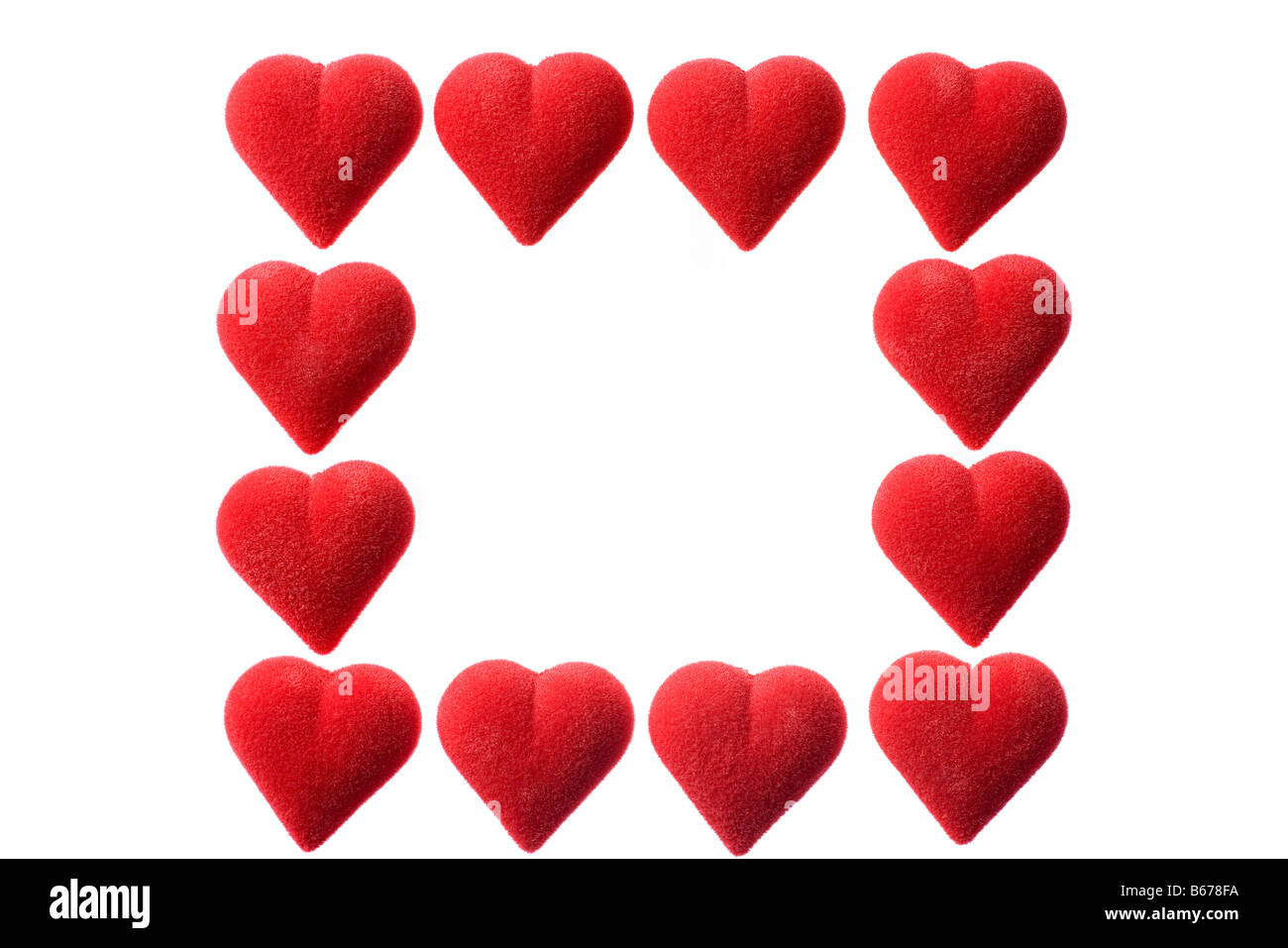 Hearts in a row Stock Photo