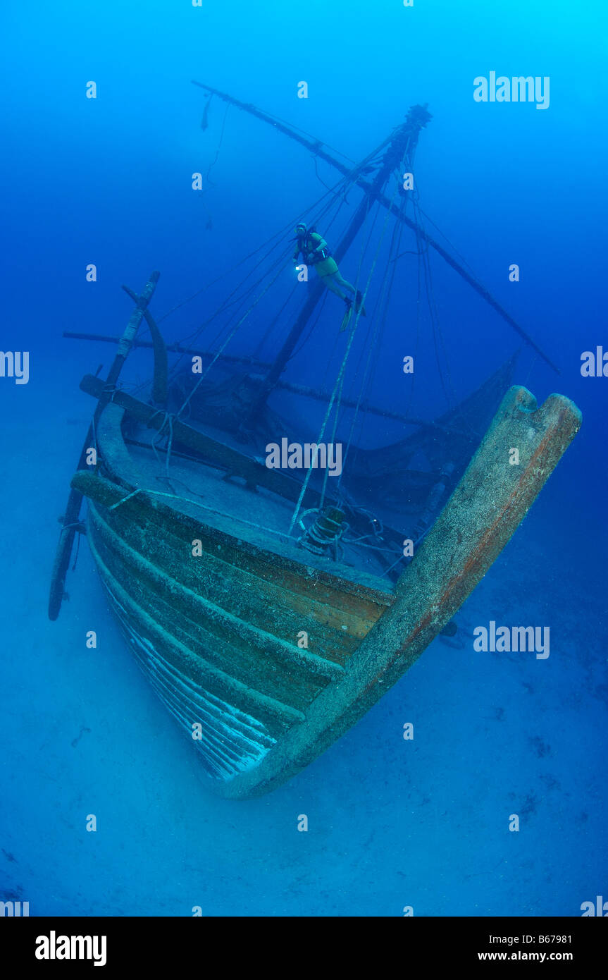 Uluburun II Wreck Replica of Bronze Age Wreck Kas Mediterranean Sea Turkey Stock Photo
