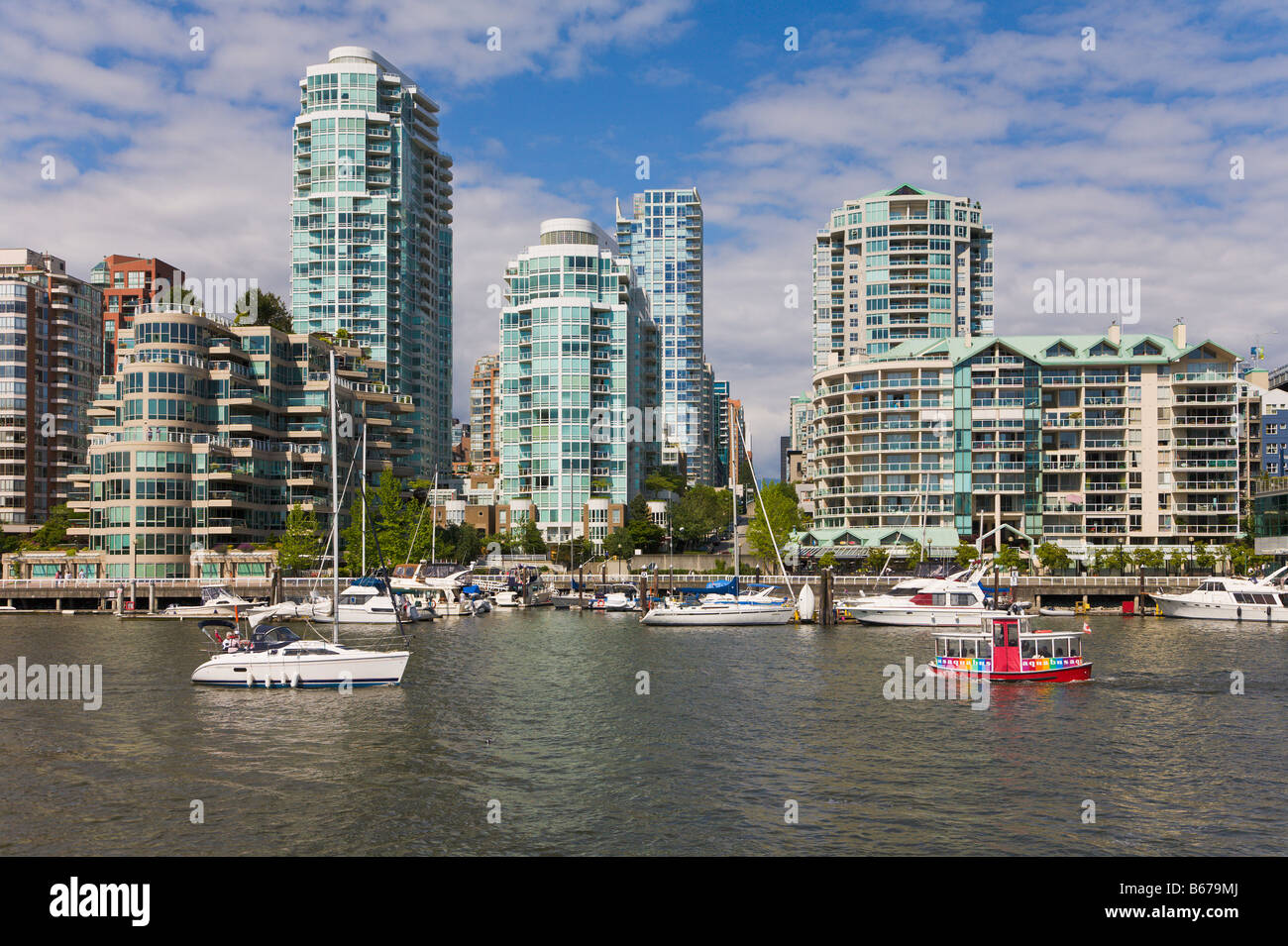 Waterfront condominiums False Creek Vancouver 'British Columbia' Canada Stock Photo
