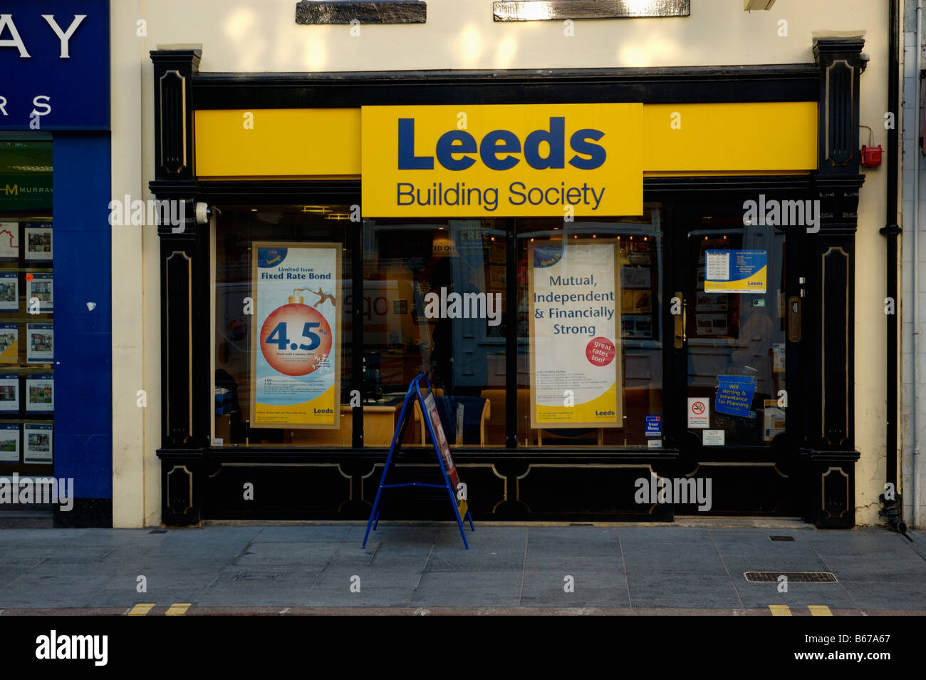 Leeds Building Society branch entrance on Horsefair Street in Leicester