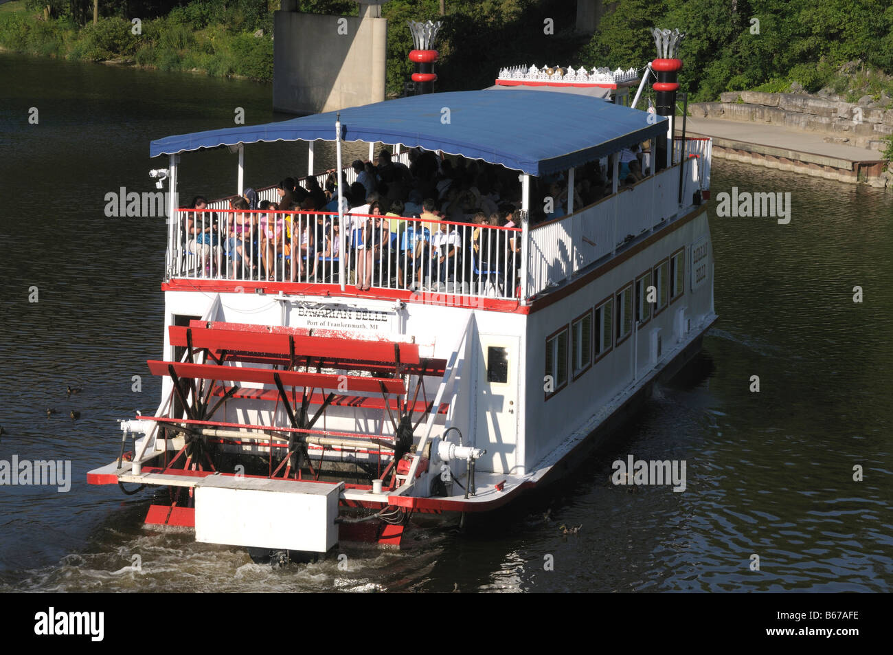 Riverboat the Bavarian Belle goes for a ride in Frankenmuth, Michigan
