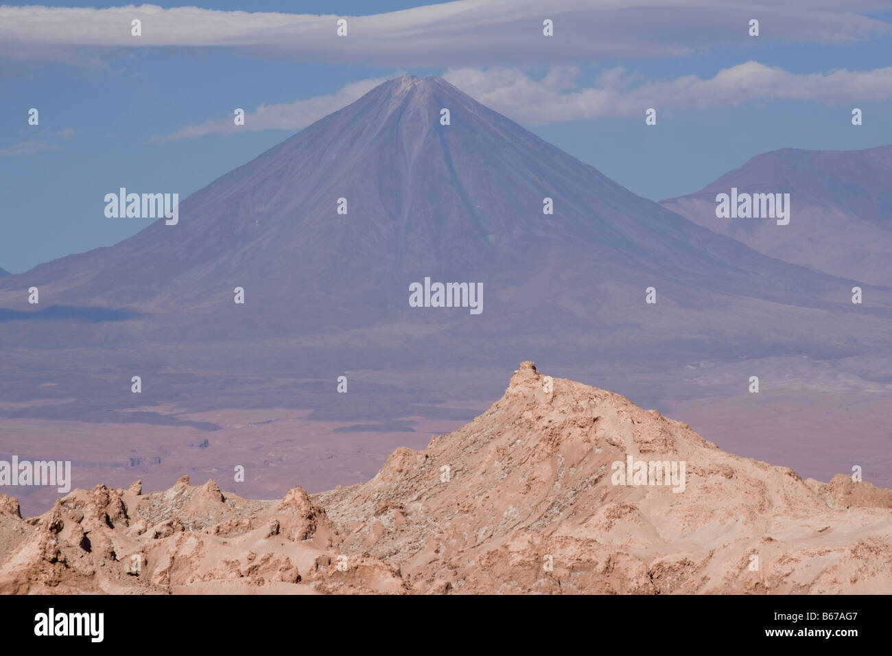 Licancabur from the Valley De Luna (Valley of the Moon), Atacama, Chile Stock Photo