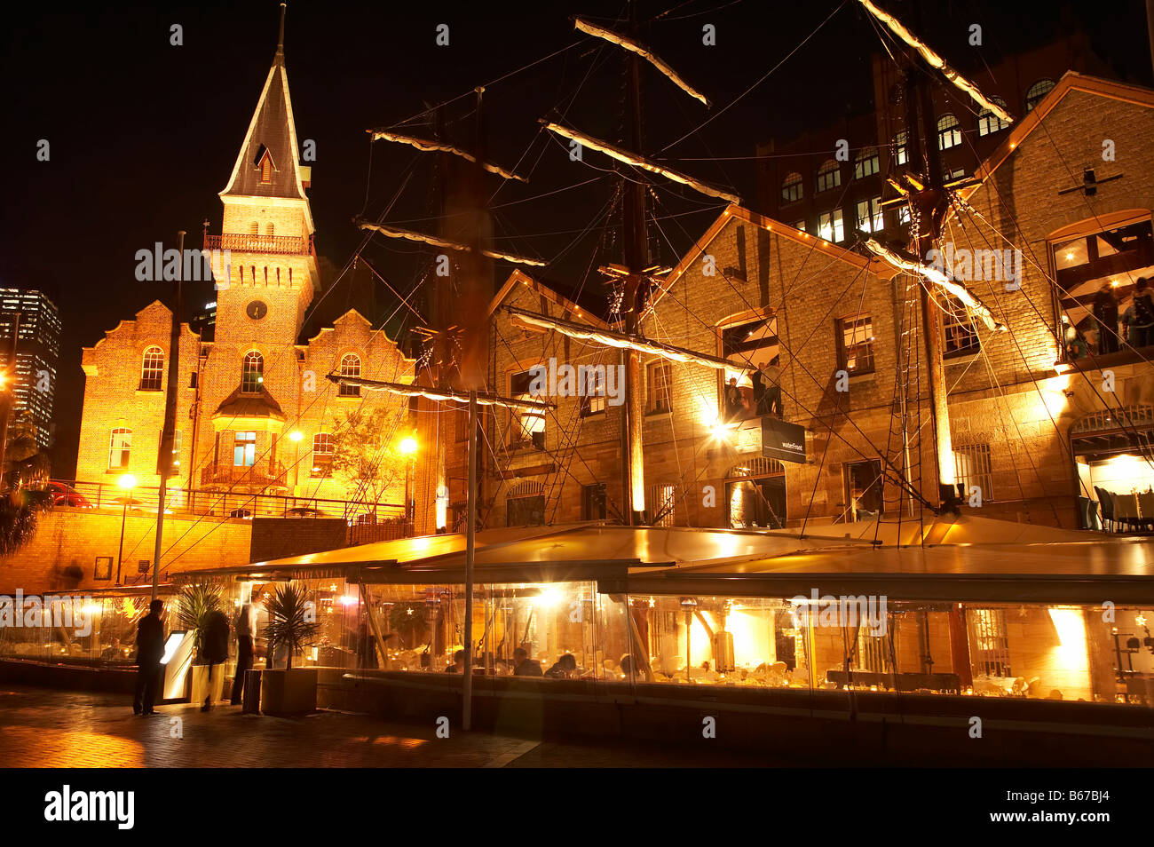 Historic Australasian Steam Navigation Company Building and Modern Buildings The Rocks Sydney New South Wales Australia Stock Photo