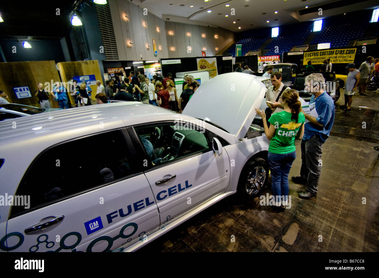 Chevrolet fuel cell car on exhibit at ALTCAR show exhibition in Santa