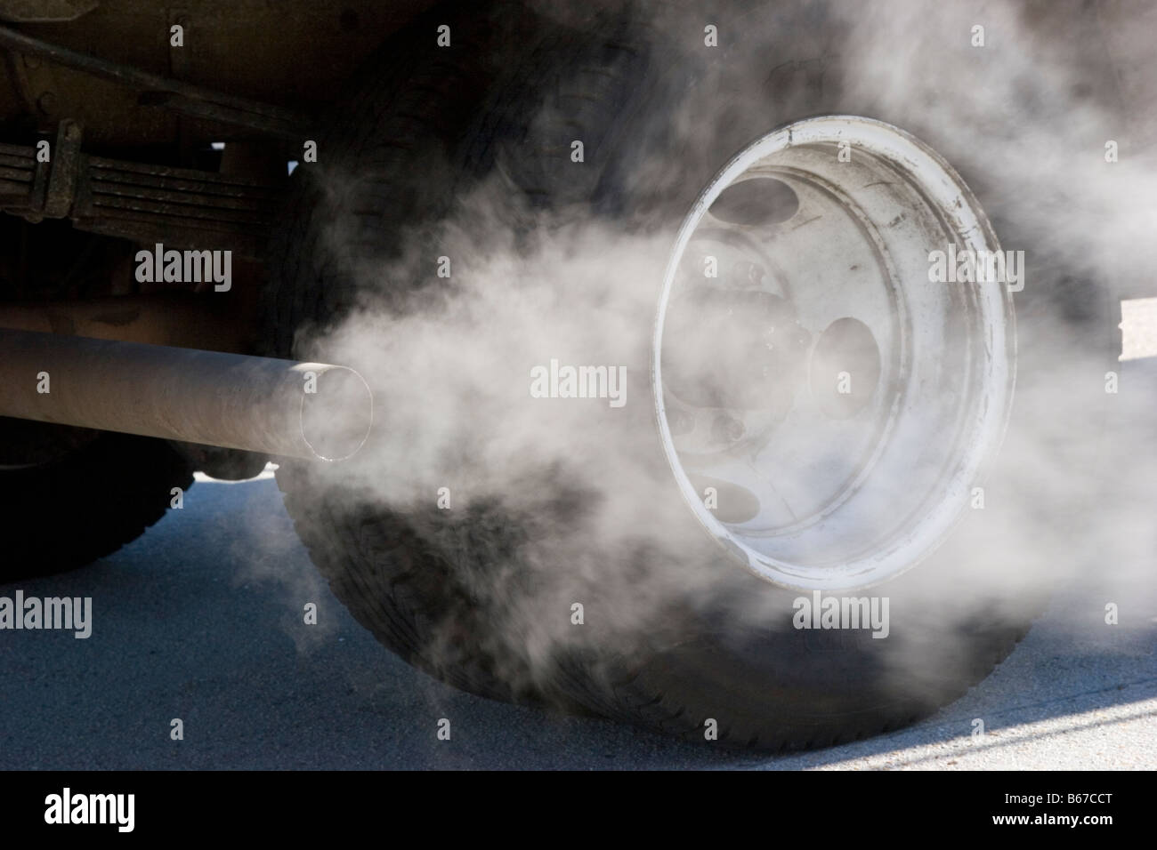 Truck tail pipe emissions exhaust Stock Photo Alamy