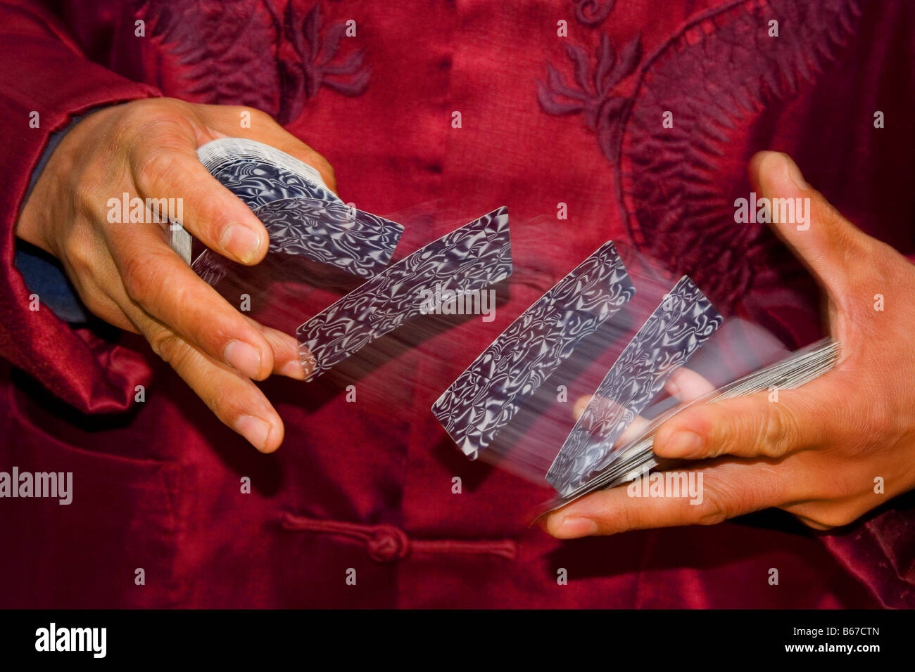 Shuffling cards 1 Stock Photo