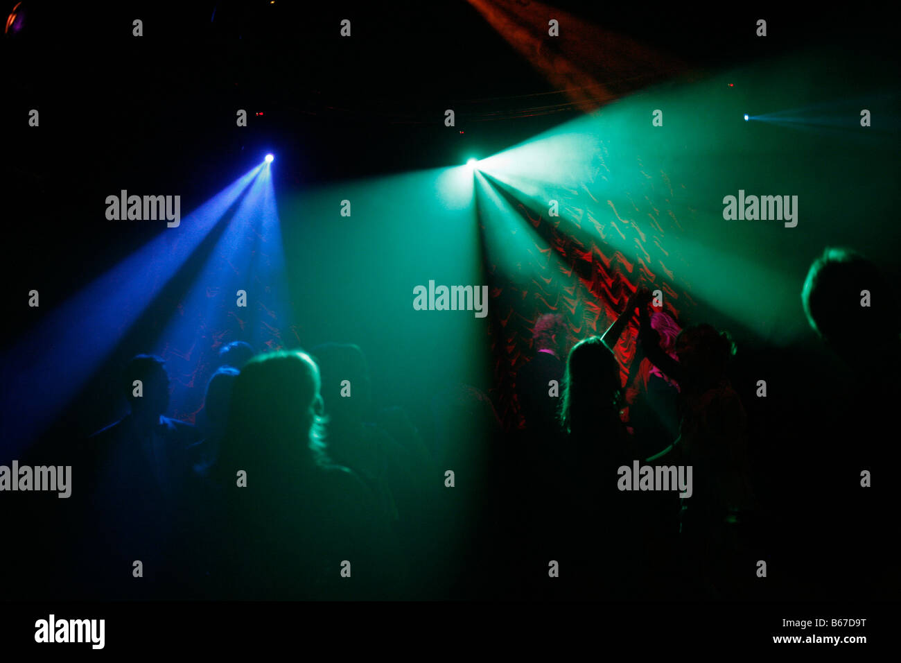 Disco lights on the dance floor. Stock Photo